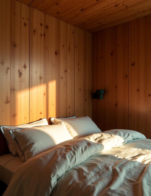 Camera Woodland con arredi in legno ecosostenibile